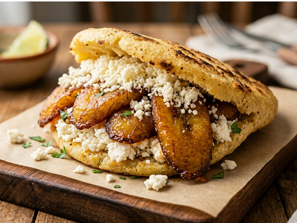 Queso llanero y plátano frito