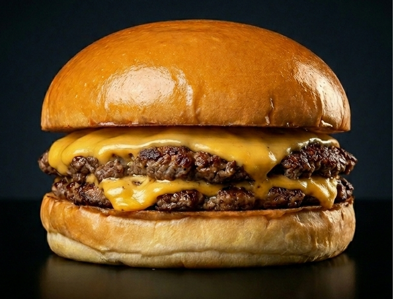 Chesse burga doble + fritas