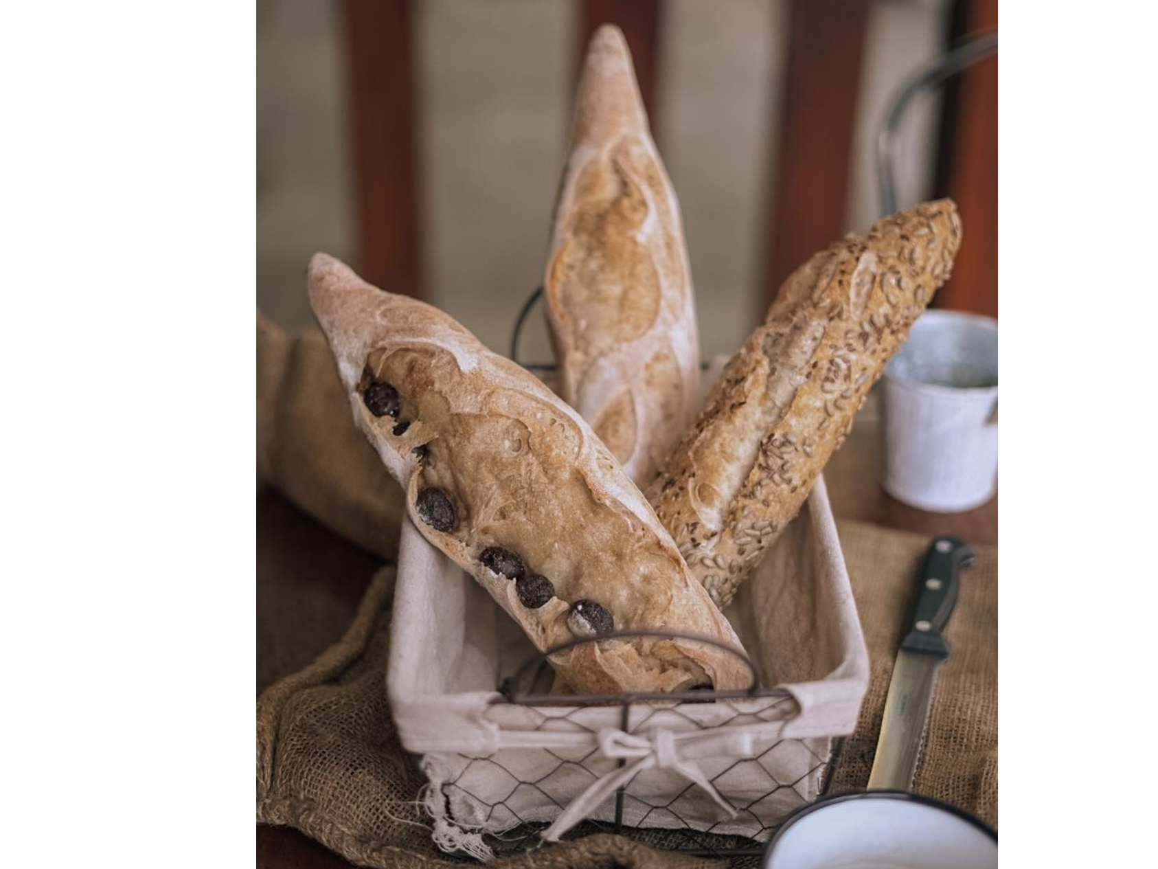 Baguette organica de masa madre