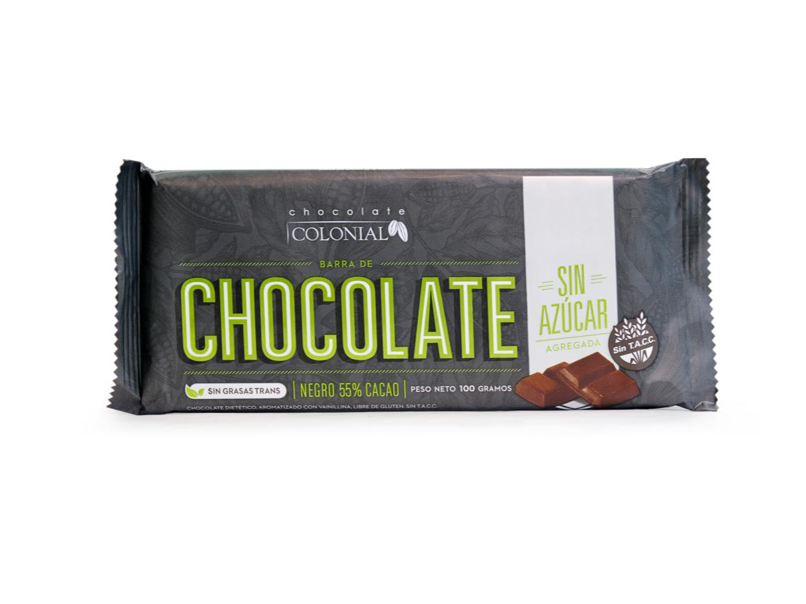 Chocolate sin azucar al 55% Colonial