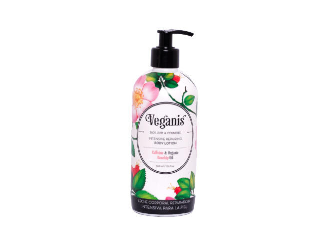 Locion corporal reparadora intensiva con cafeina y rosa mosqueta x 500gr - Veganis