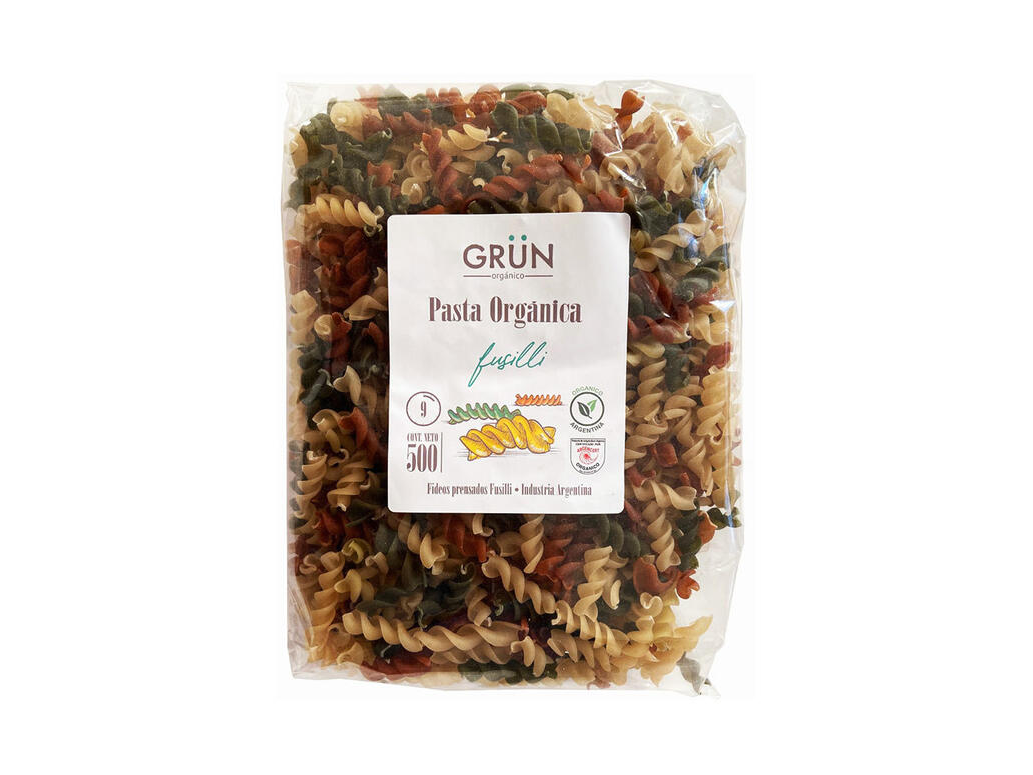 Pasta Organica Tricolor Fusilli x 500g - Grun