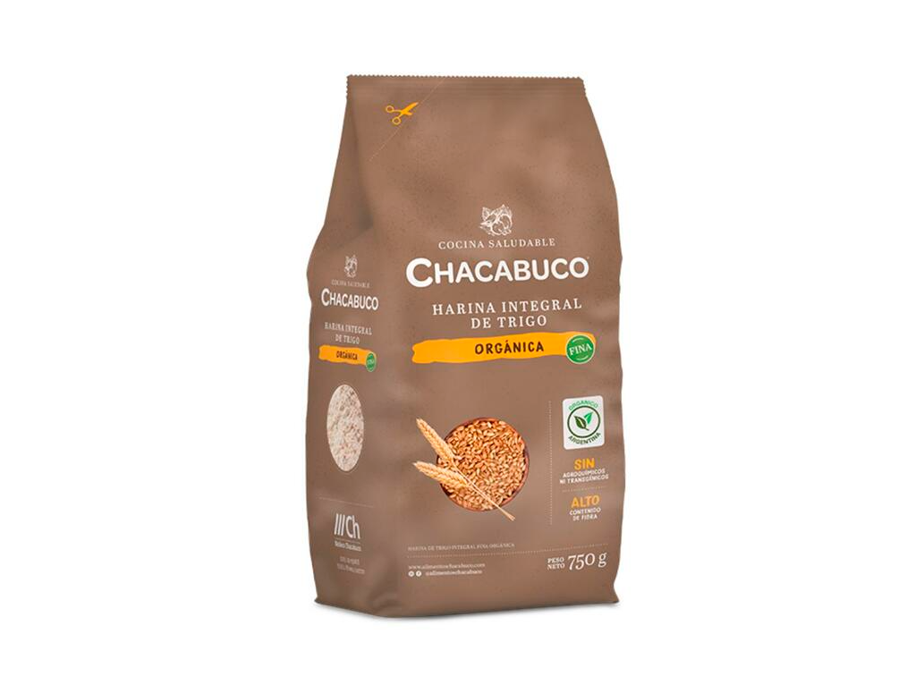 Harina Integral Organica Fina x 750g - Chacabuco