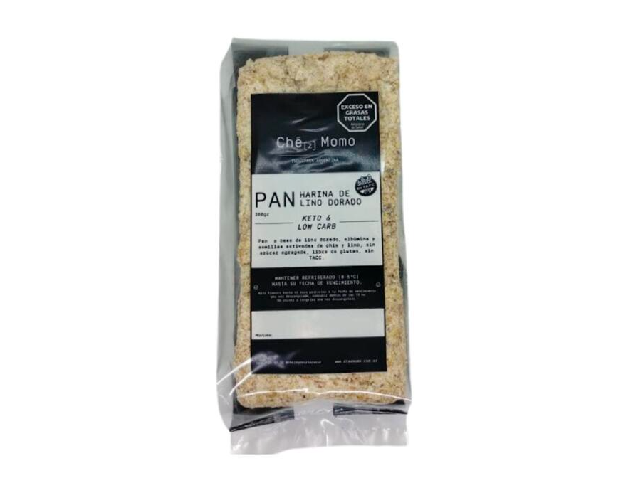 Pan de harina de lino dorado keto y low carb x 380gr - Chez Momo