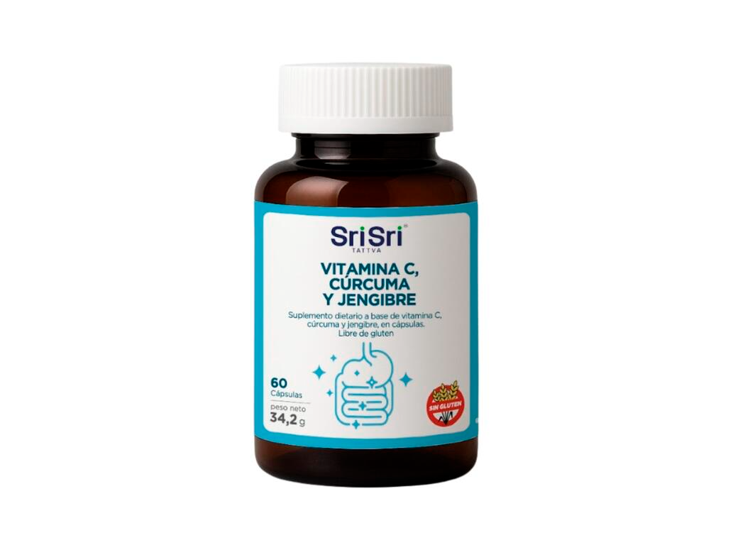 Cuidado del Higado Vitamina C Curcuma y Jengibre x 34g - Sri Sri
