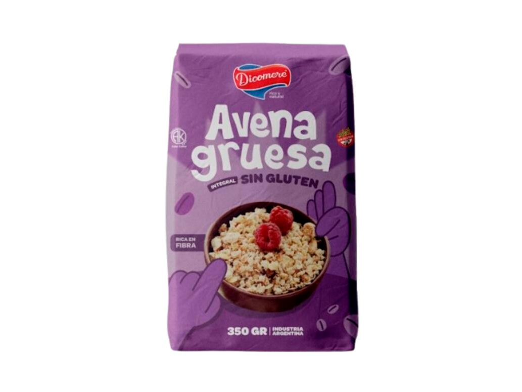 Avena Gruesa Integral sin Gluten x 350g - Dicomere