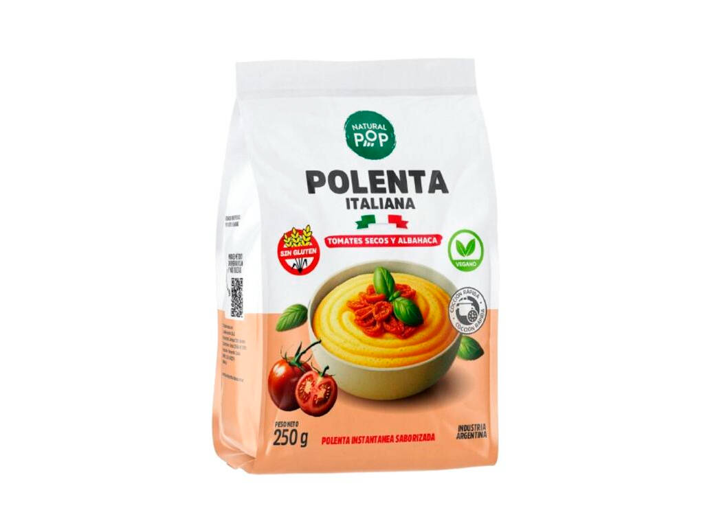 Polenta Italiana Tomates Secos y Albahaca x 250g - Natural Pop
