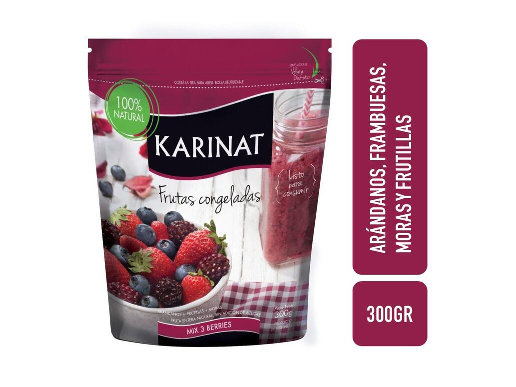 Mix 3 Berries (Arandanos, Mora y Frutillas) x 300g - Karinat