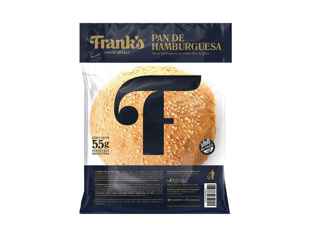 Pan de Hamburguesa con Sesamo x 55g - Franks