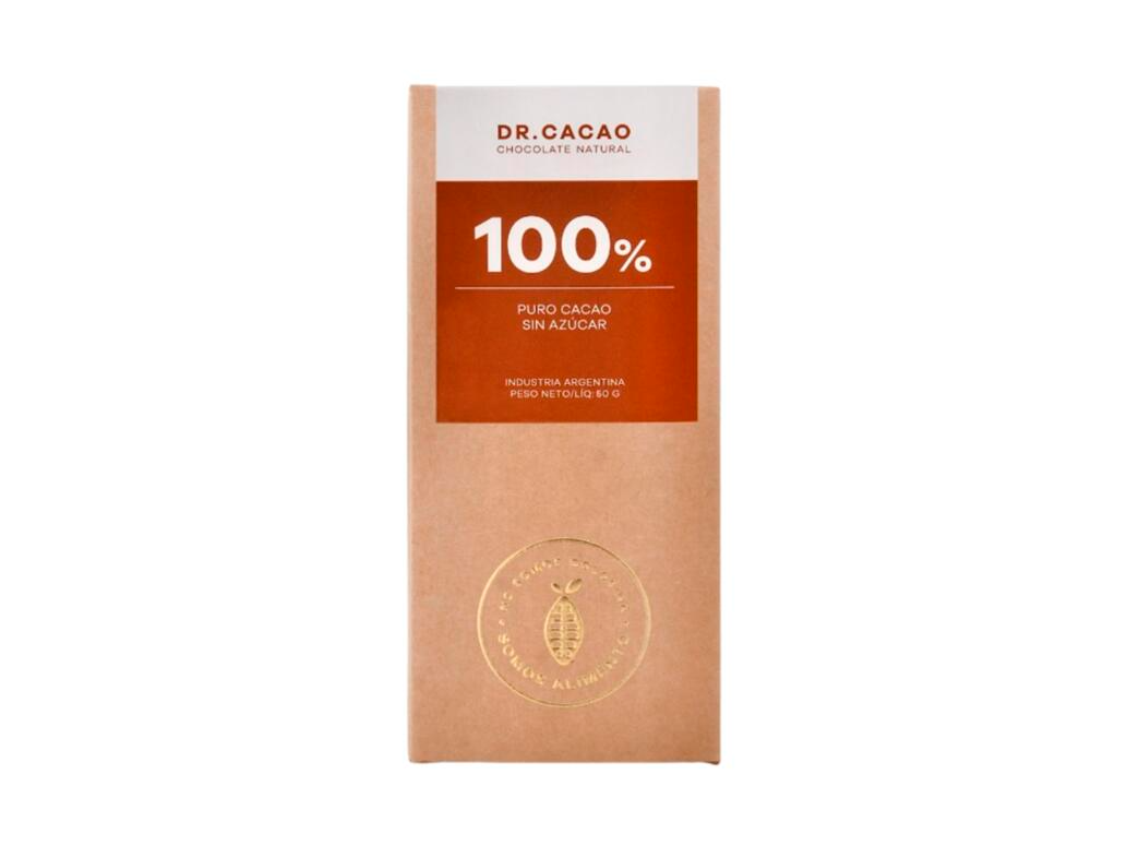 Tableta 100% puro Cacao sin Azucar x 50g - Dr Cacao