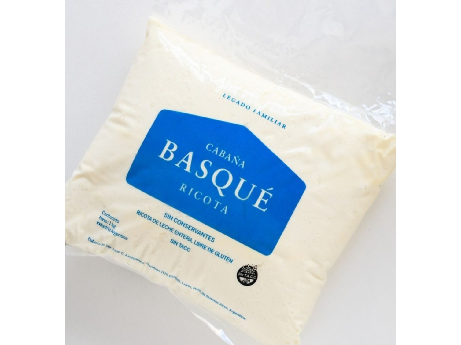 Ricota sin conservantes x 500gr - Cabaña La Basque