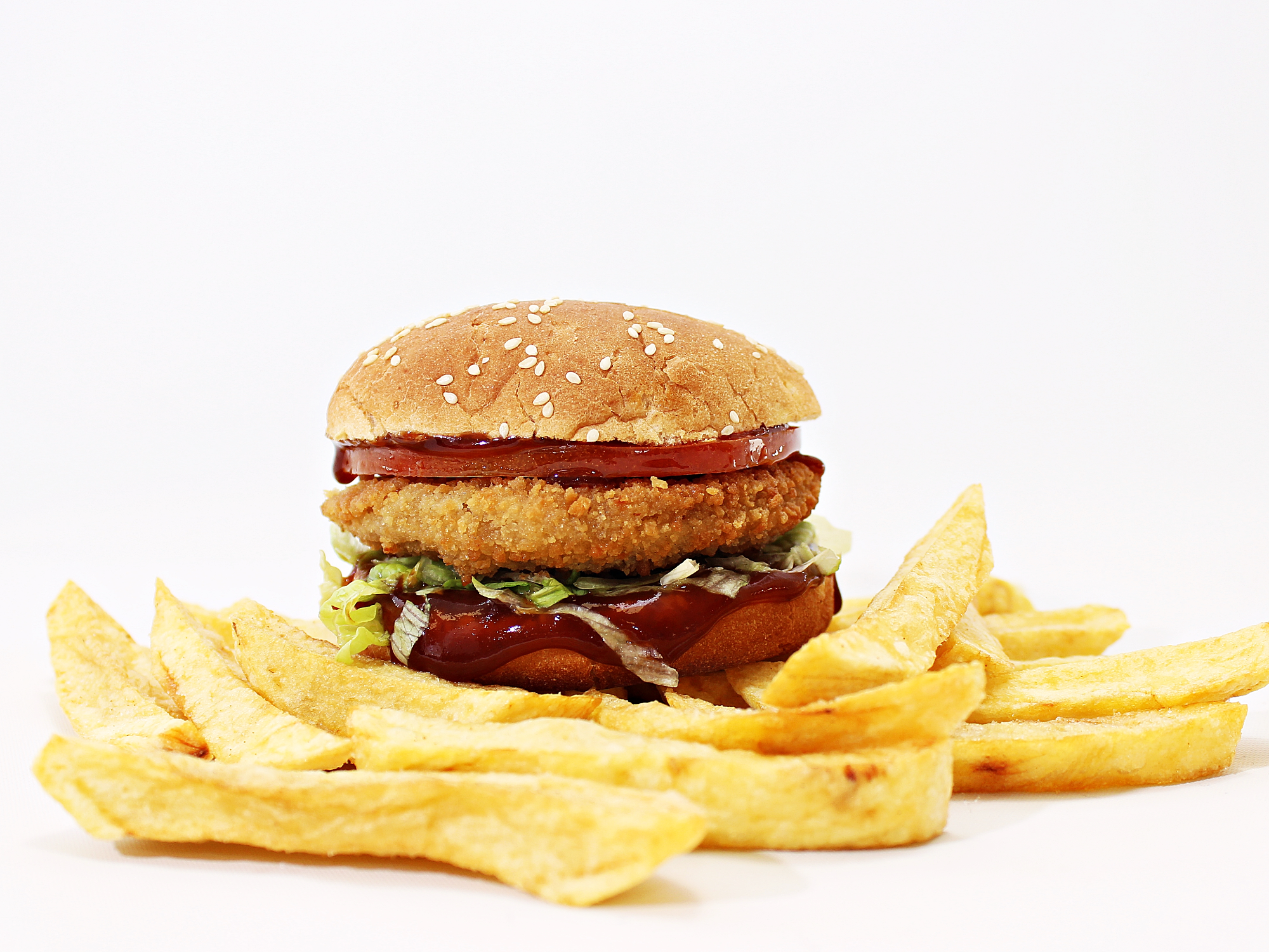 HAMBURGUESA NOT CHICKEN + PAPAS + BEBIDA 500ML