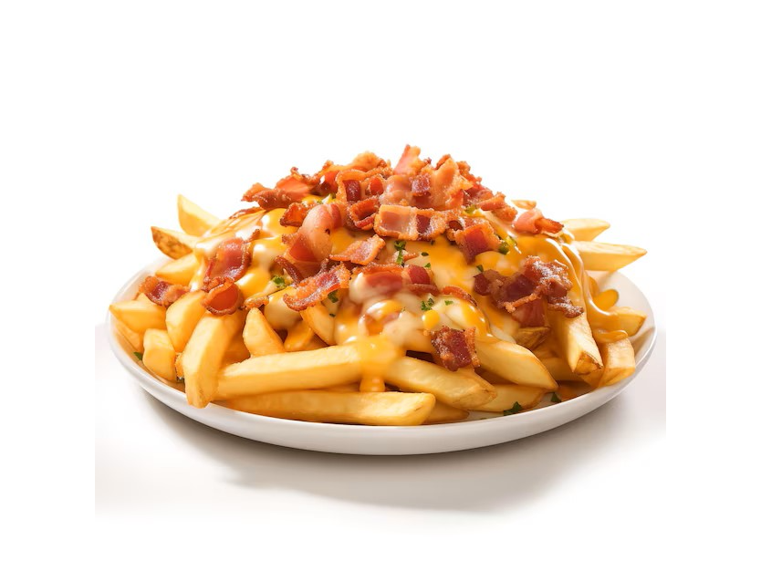 PAPAS CON CHEDDAR, PANCETA Y VERDEO