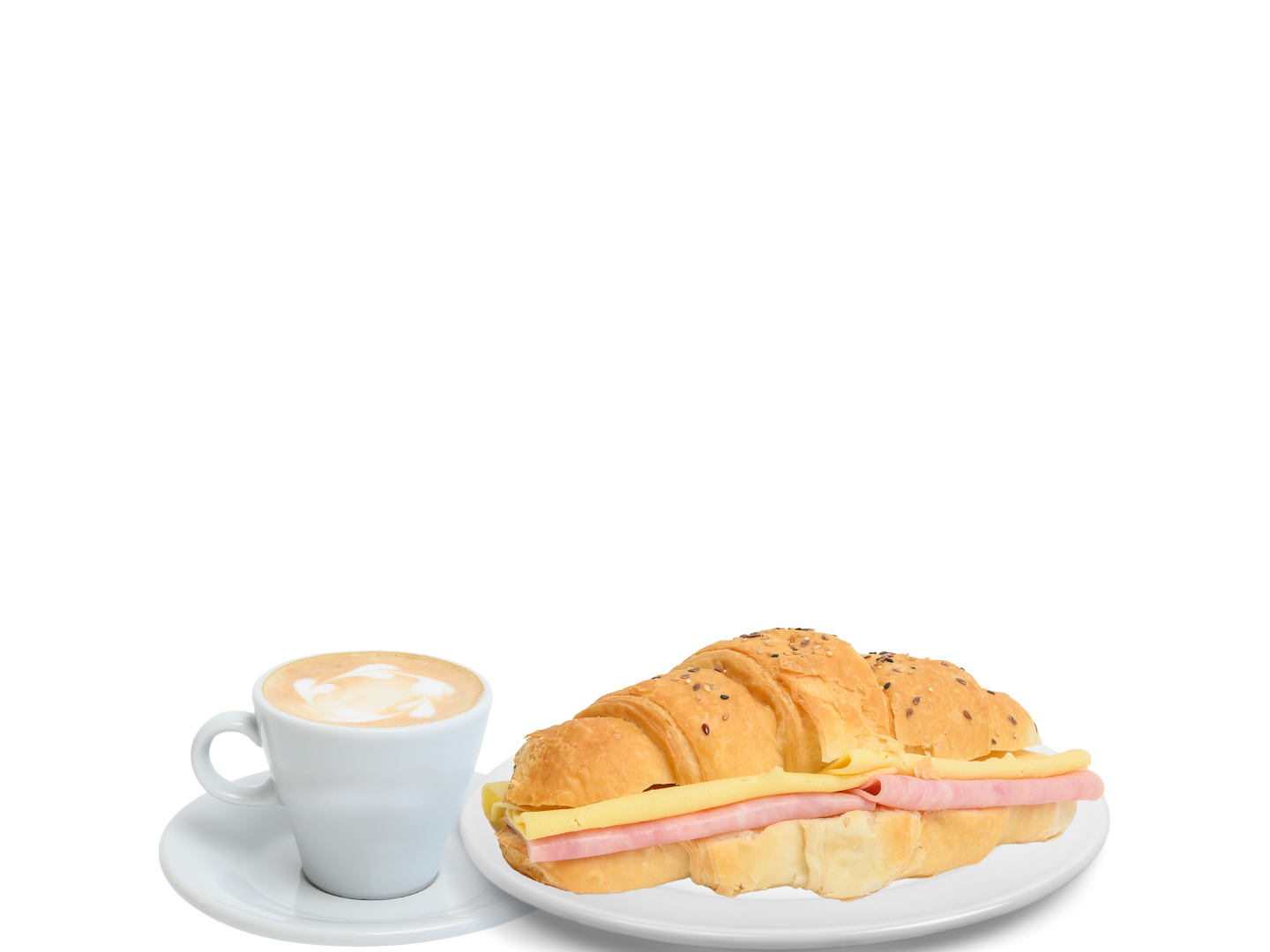 CAFÉ DOBLE + CROISSANT DE JAMÓN COCIDO