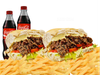 2 SANDWICHES DE COSTILLA DESMNUZADO + PAPAS + 2 GASEOSAS 500ML