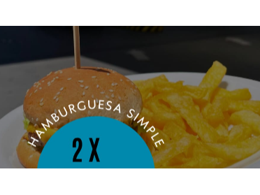 2 HAMBURGUESAS SIMPLES + BEBIDA
