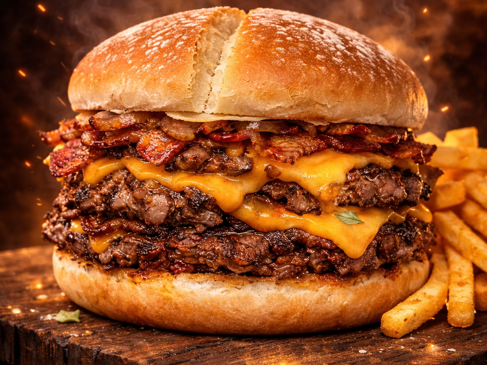 2 DOBLES BACON CON PAPAS