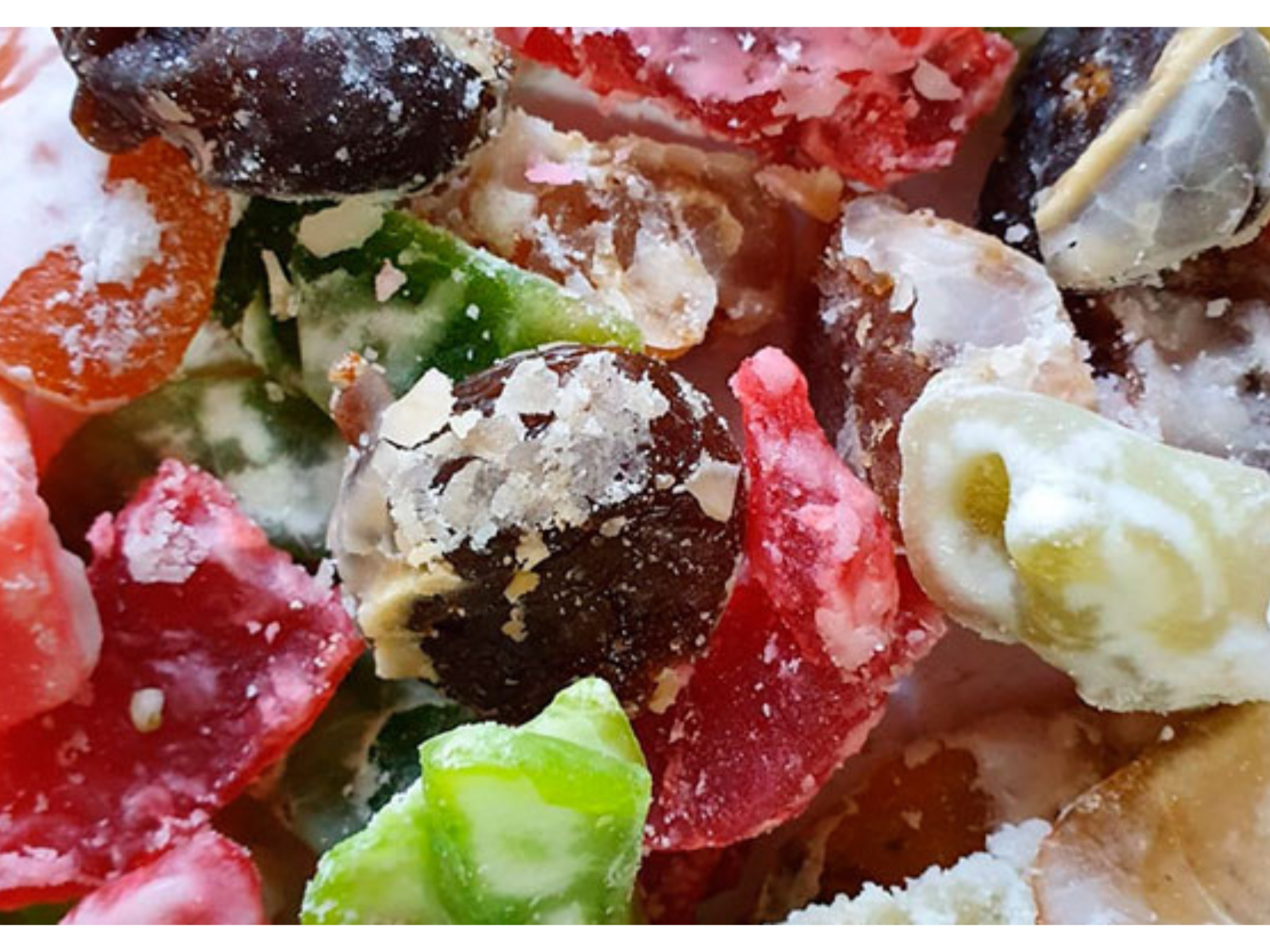 Fruta glaseada en trozo