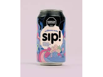 Welness soda sabor hibiscus, frutilla y naranja