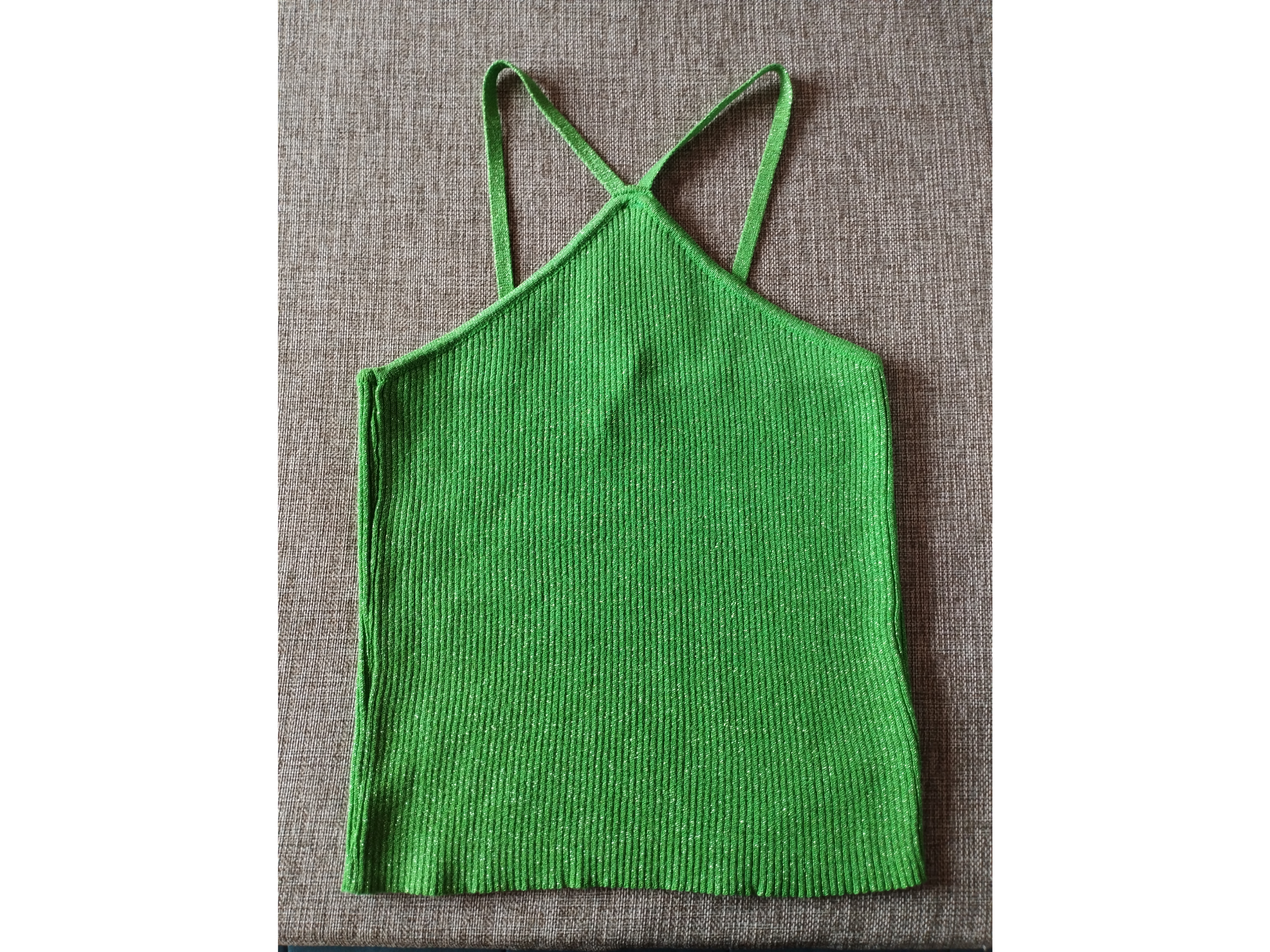 Top hilo con lurex verde