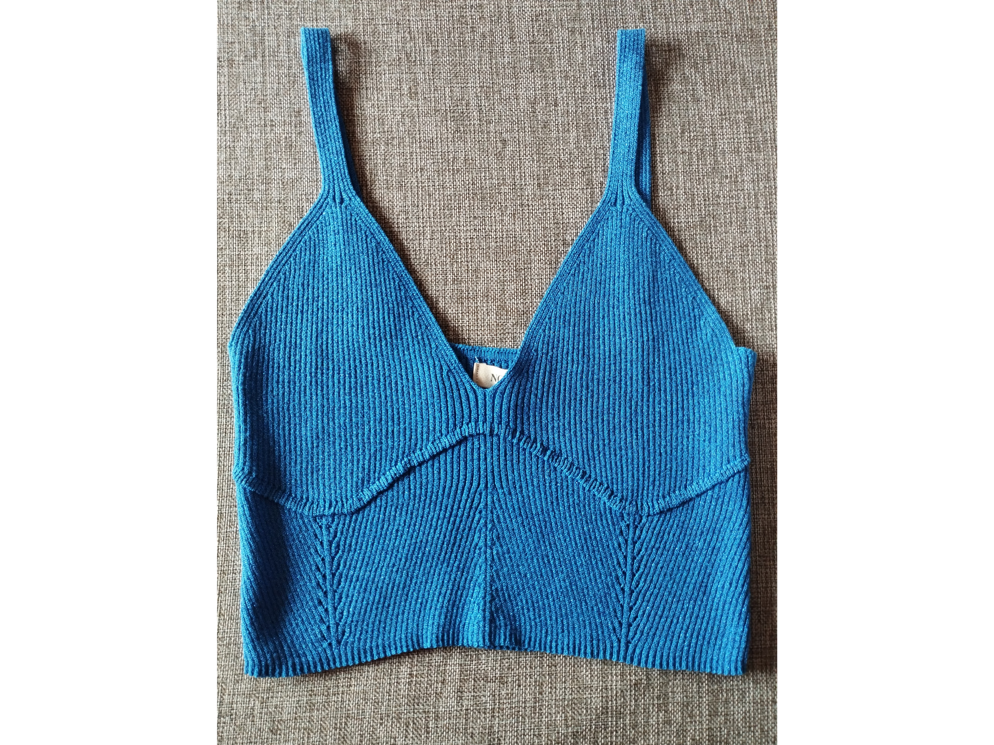 Top hilo azul con lurex