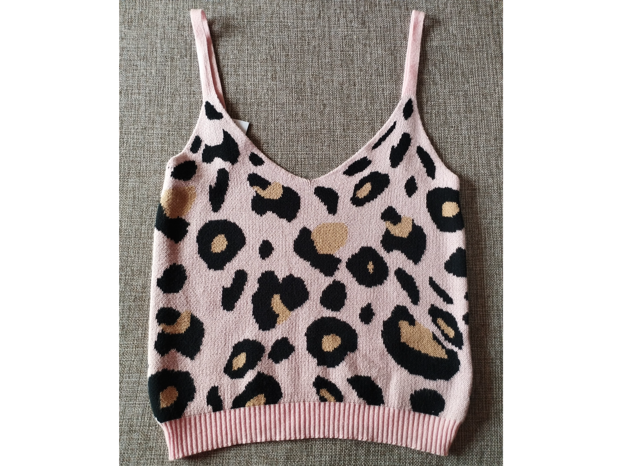 Top animal print rosa