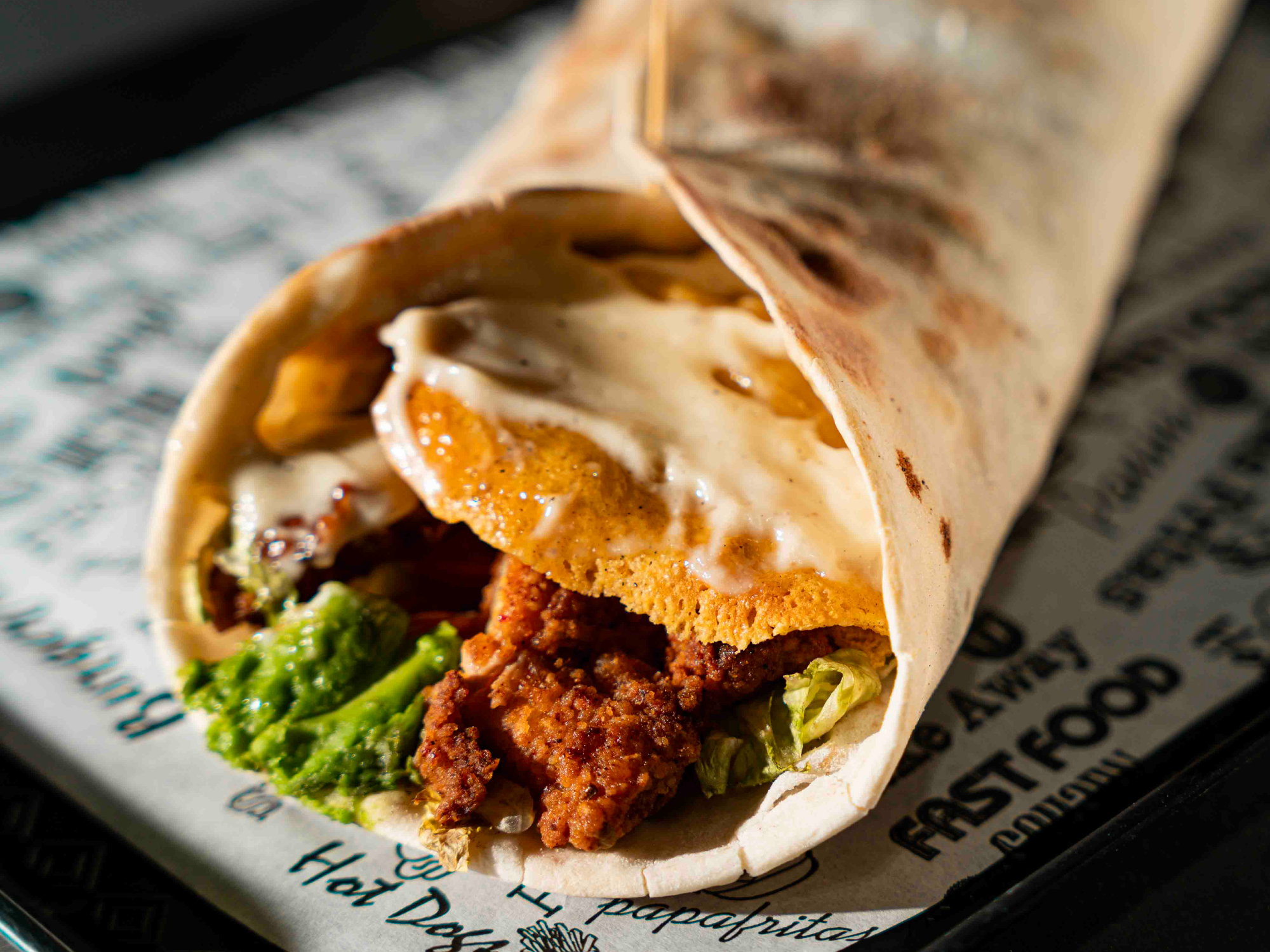 Wrap de pollo frito