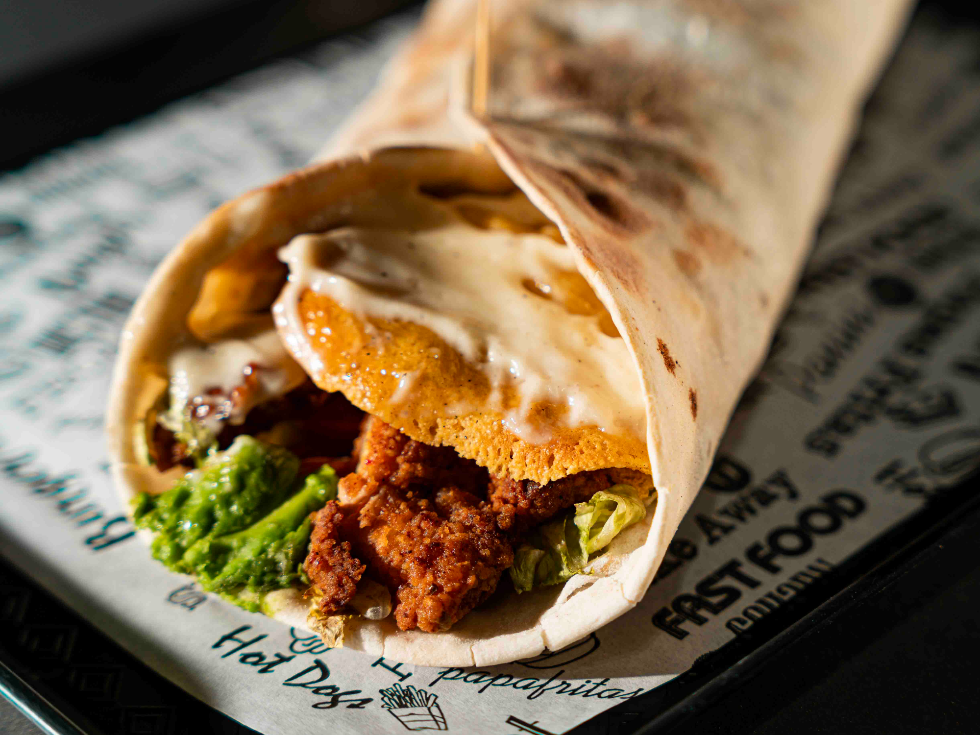 Wrap de pollo frito