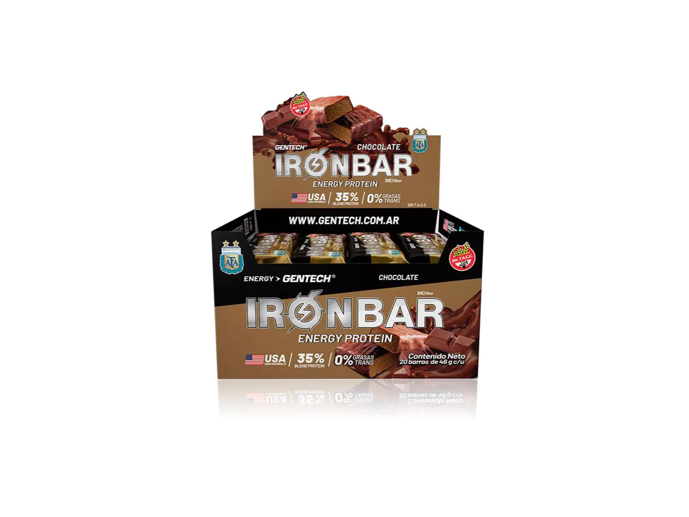 Caja IRONBAR Chocolate GENTECH