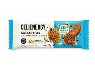 Galletitas de Cajú y Chips de Choco CELIENERGY SIN TACC SIN AZÚCAR