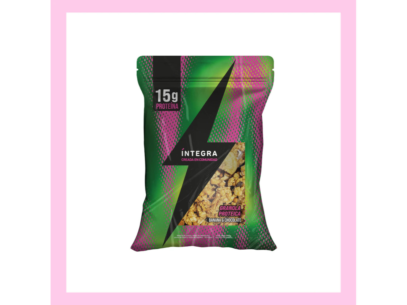 Granola ÍNTEGRA Proteica Banana y Chocolate