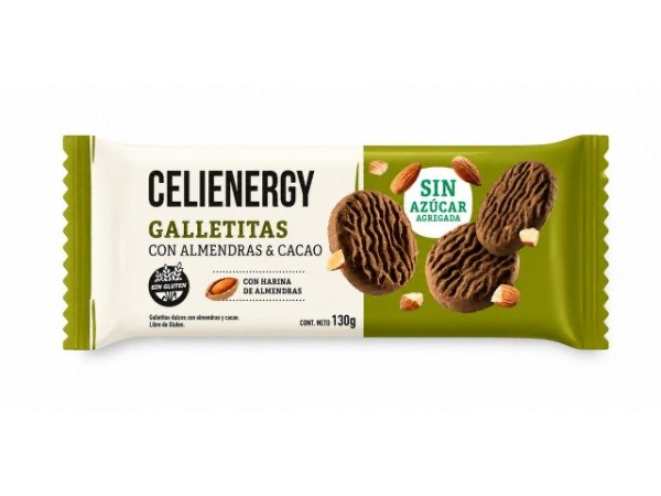 Galletitas de Almendras y Cacao CELIENERGY SIN TACC SIN AZÚCAR