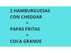 PROMO 3 ( 2 HAMBURGUESAS CON LECHUGA / TOMATE + FRITAS + COCA GRANDE)