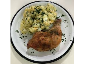 1/4 Pollo ( Pata y Muslo al horno)+ Ensalada Rusa