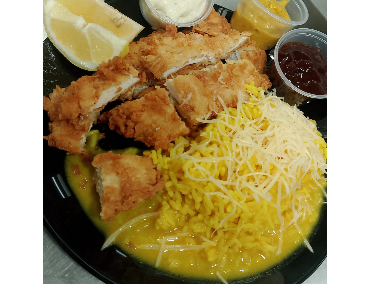 Pollo crocante C/arroz especiado