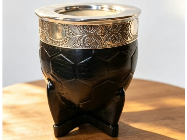 Imperial de Cuero Repujado con Diseño de Gajos de Pelota de Fútbol