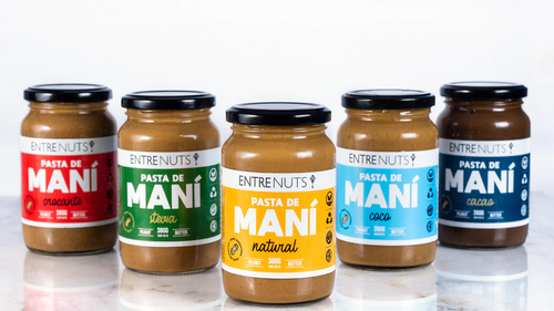 PASTA DE MANI X 375 GRAMOS - ENTRENUTS - NATURAL - STEVIA - COCO- CACAO