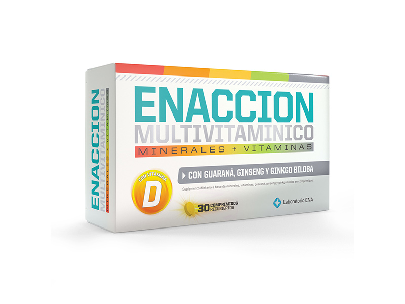 MULTIVITAMINICO X30 COMP - ENACCION MINERALES + VITAMINAS + GUARANA + GINSENG +  GINKGO BILOBA