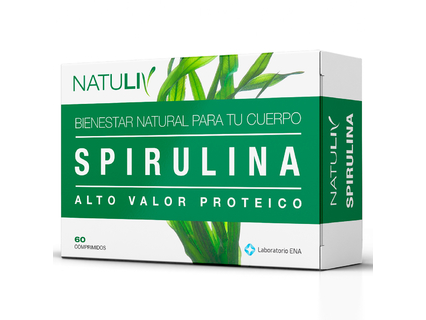 SPIRULINA x 60 comp. BIENESTAR NATURAL PARA TU CUERPO + VITAMINAS B 12