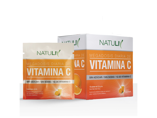 VITAMINA C -1GRAMO DE VITAMINA C - DEFENSA DEL SISTEMA INMUNOLOGICO  15 SOBRES