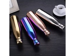 BOTELLA TÉRMICA 500ML TAPA A ROSCA TORNASOLADA DE ACERO INOXIDABLE