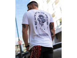 REMERA SLIM SNAKE WHITE- GYM - CULTURISMO - FUARK - EXCELENTE CALIDAD