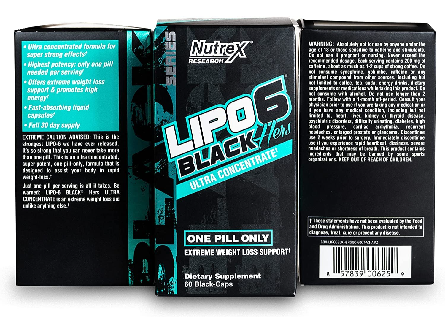 LIPO-6 BLACK HERS ULTRA CONCENTRATE 60 BLACK-CAPS-NUTREX RESEARCH INC®