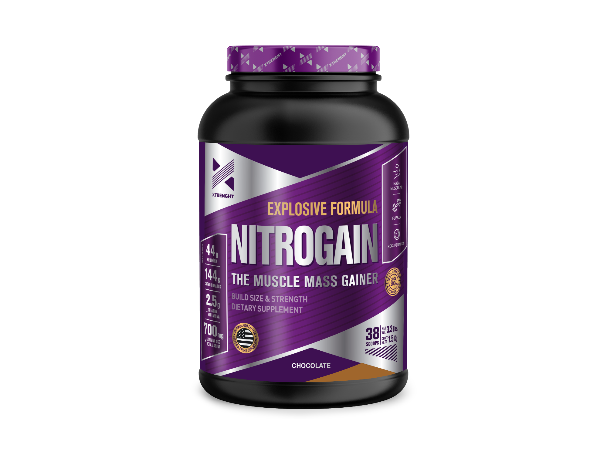 NITROGAIN 1,5 KG - XTRENGHT NUTRITION - GANADOR DE PESO