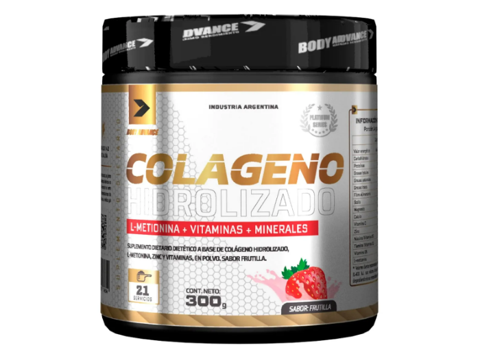 Body Advance Colágeno Hidrolizado 300 grs Sabor Frutilla