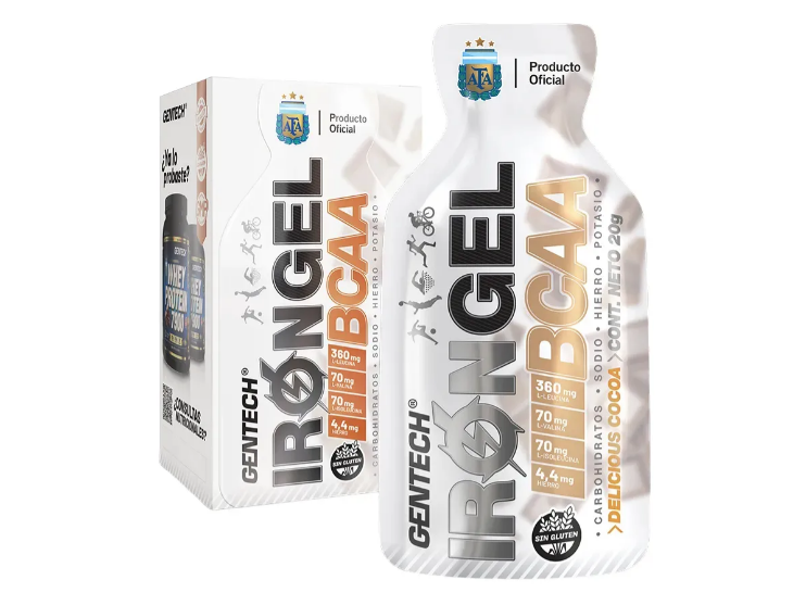 Geles Iron Gel con Bcaa Gentech Caja de 6 Unidades