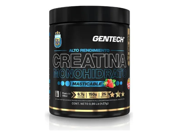 Creatina Masticable Gentech X 150 Tabs Sabor Frutilla