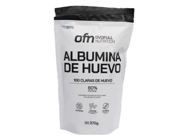 Albúmina de Huevo Ovofull en Polvo 370g Sin Sabor (100 claras de huevo)