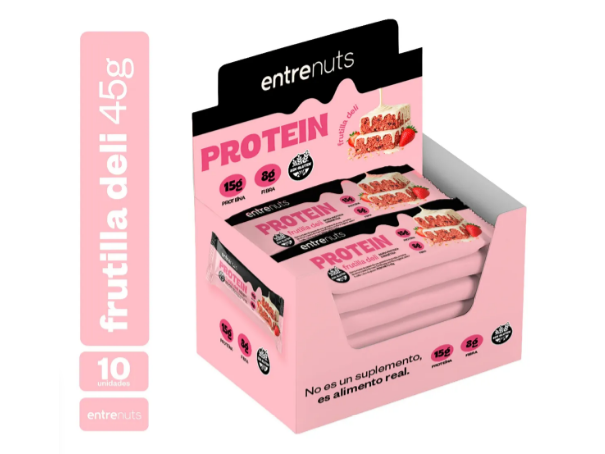 Barra Proteica Entrenuts X 10 Unidades Sabor Fruti/Limon