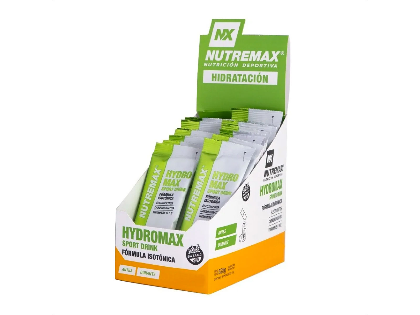 Bebida Isotónica Nutremax Hydromax Sport Drink CAJA de 20 sobres Sabor Pomelo